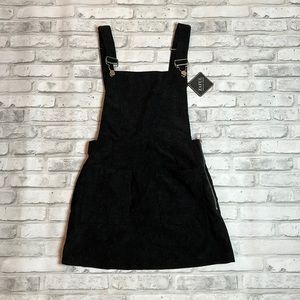 Side Zip Corduroy Overall Dress